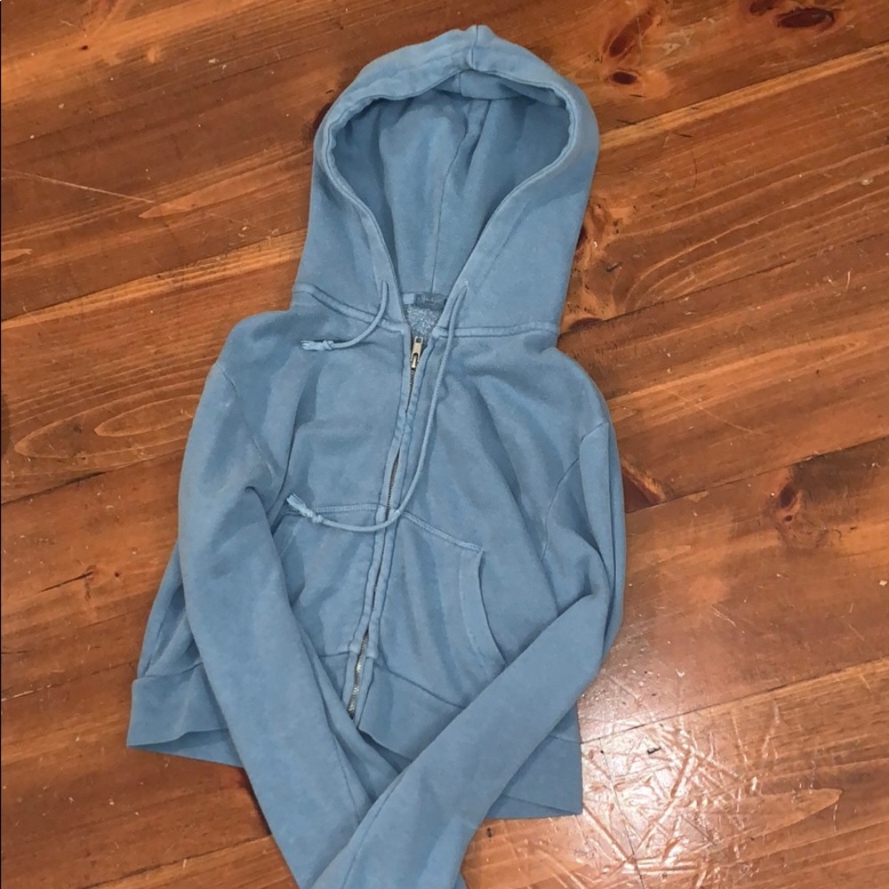 Blue cropped brandy Melville hoodie
